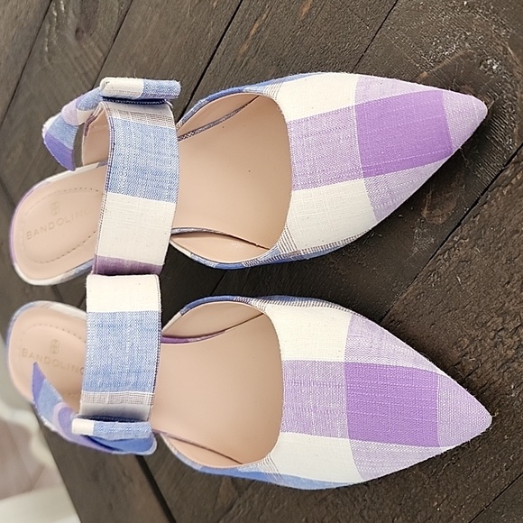 Bandolino Millie Mule Purple Multicolored Plaid Classy Pump 💜 - Picture 5 of 13